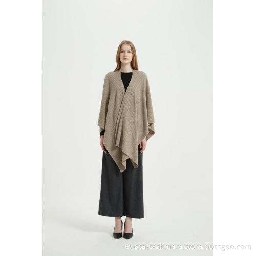 Women Solid Color Cashmere Poncho